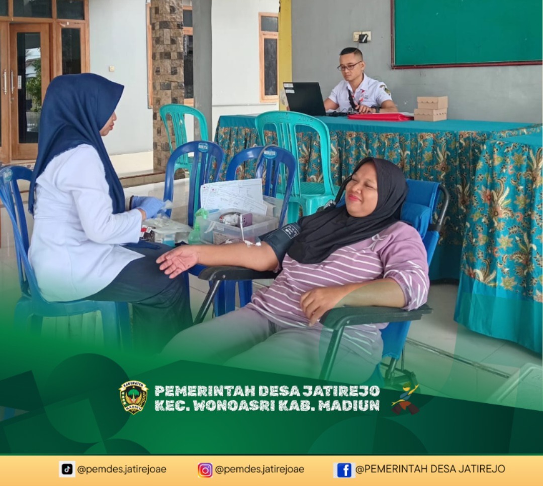 PMI KABUPATEN MADIUN GELAR DONOR DARAH  DI PENDOPO DESA JATIREJO