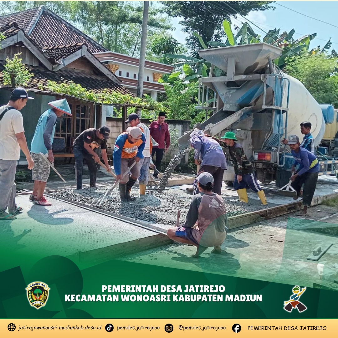 DANA DESA 2026 TERJUN BEBAS : PEMDES JATIREJO KEC. WONOASRI KAB. MADIUN TETAP PRIORITAS KAN ADANYA PEMBANGUNAN INFRASTRUKTUR RABAT JALAN DESA